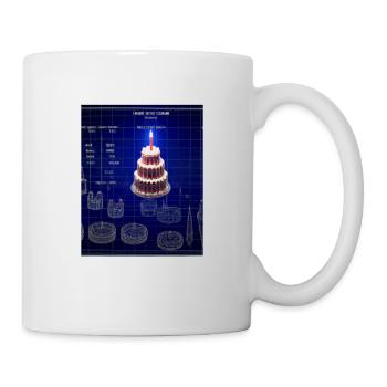 Torte Blaupause Konditor Kuchen Backen - Tasse - Weiß - Rechts