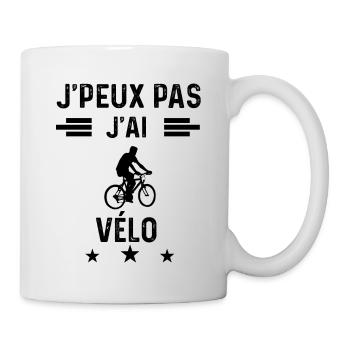 cadeau je peux pas j'ai vélo vtt - Mug blanc - blanc - Droite