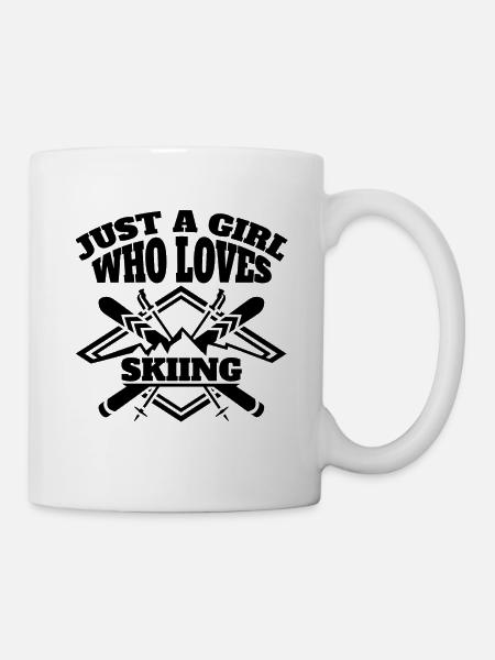 Skifahrerin Mädchen Ski Skifahren Frau Wintersport - Tasse - Weiß