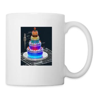 Torte Blaupause Konditor Kuchen Backen - Tasse - Weiß - Rechts