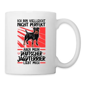 Mein Deutscher Jagdterrier liebt mich - Tasse - Weiß - Rechts