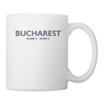 Coordonnées de la ville Roumanie - Bucarest - Mug blanc - blanc - Droite