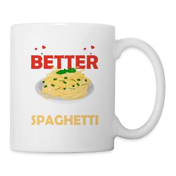 La vie est meilleure avec Spaghetti Pâtes italiennes L - Mug blanc - blanc - Droite