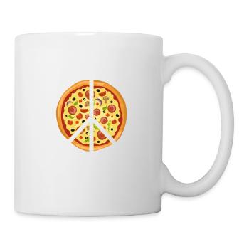 Donnez à Pizza Chance Funny Pizza Peace Logo - Mug blanc - blanc - Droite