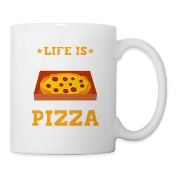 Life Is Short Order Pizza Funny Pizza Themed Party - Tasse - Weiß - Rechts
