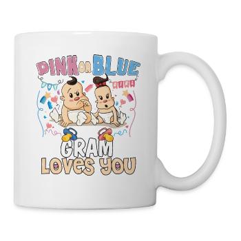 Pink or Blue Gram Loves You Best Grandma Ever - Mug - white - Right
