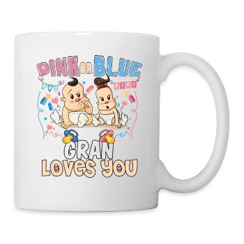 Pink or Blue Gran Loves You Best Grandma Ever - Tasse - Weiß - Rechts