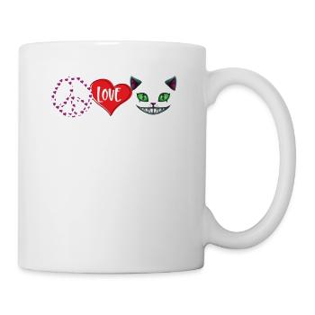 Peace Love Grinsekatze - Tasse - Weiß - Rechts
