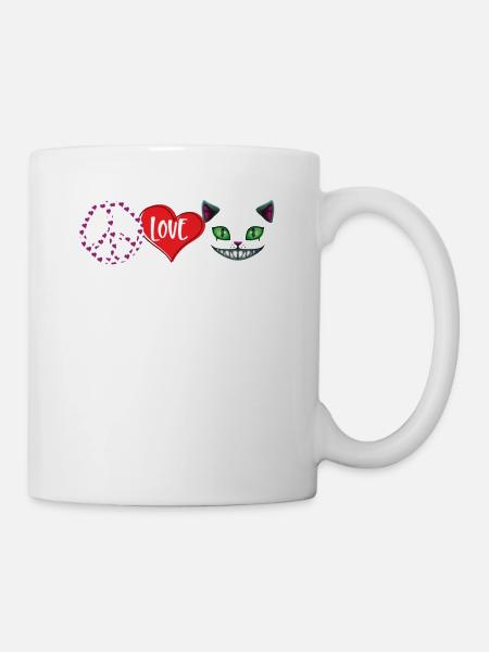 Peace Love Cheshire Chat - Mug blanc - blanc