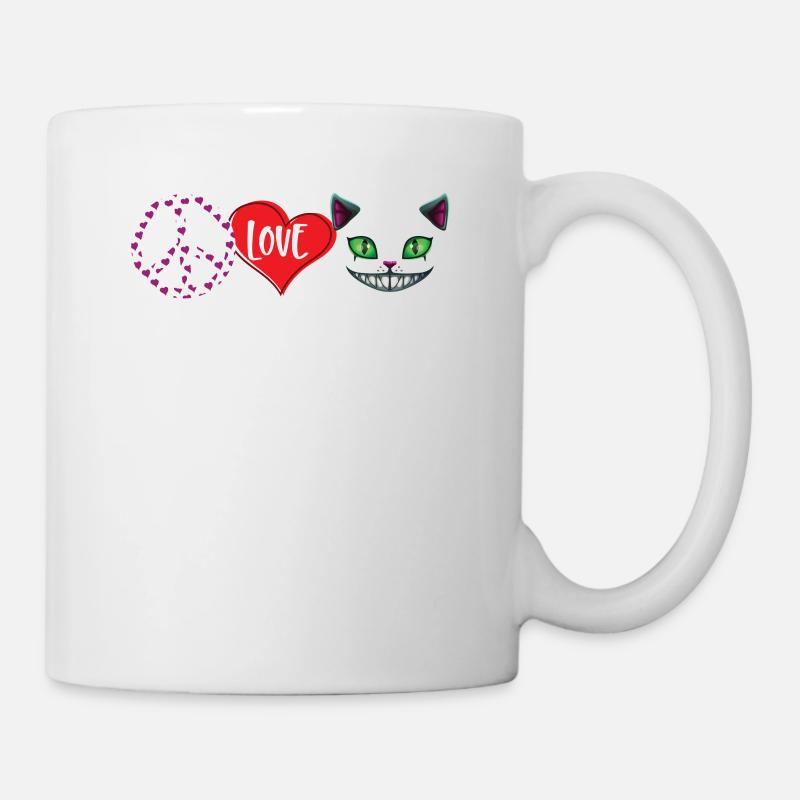 Peace Love Cheshire Chat - Mug blanc - blanc