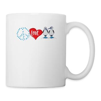 Peace Love Fou de Bassan à pieds bleus - Mug blanc - blanc - Droite