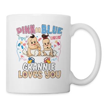 Pink or Blue Grannie Loves You Best Grandma Ever - Mug - white - Right