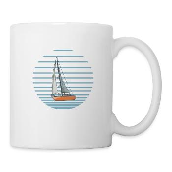 Voilier J’aime les voiliers et peut-être 3 personnes - Mug blanc - blanc - Droite