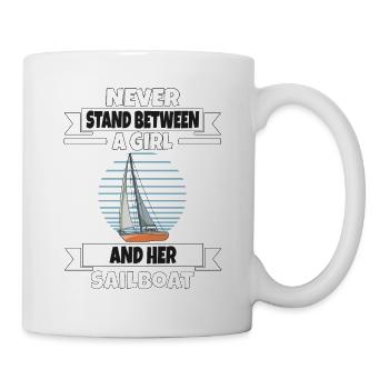 Never Stand Between A Girl And Her Sailboat - Mug - white - Right
