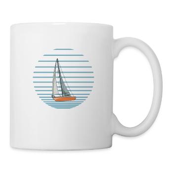 Ne sous-estimez jamais une vieille femme avec des voiliers - Mug blanc - blanc - Droite