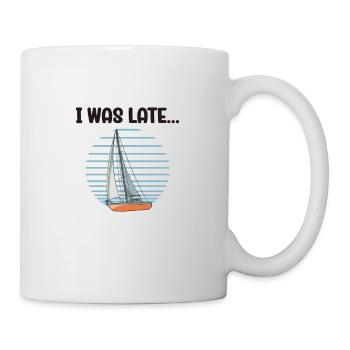 Voilier désolé d’être en retard, j’ai vu un voilier - Mug blanc - blanc - Droite