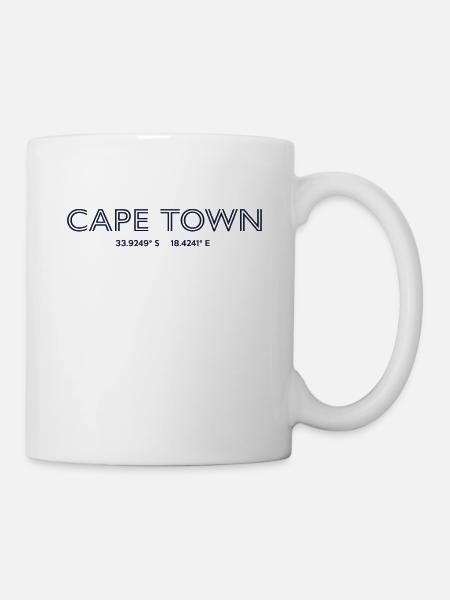 South Africa Stadt Koordinaten - Cape Town - Tasse - Weiß