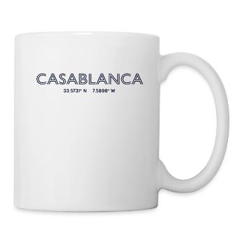 Morocco Stadt Koordinaten - Casablanca - Tasse - Weiß - Rechts