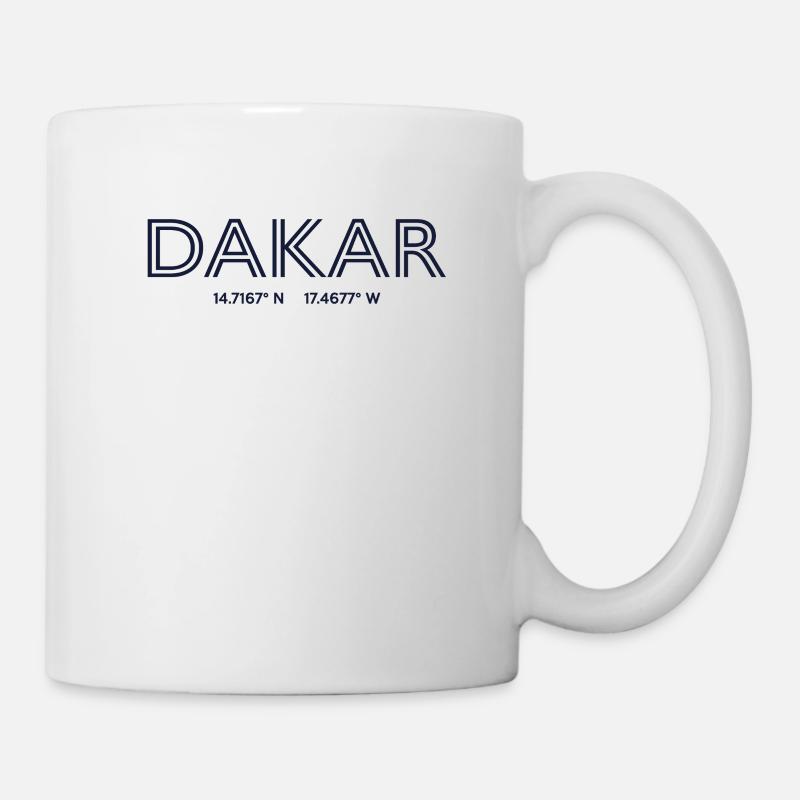 Coordonnées de la ville du Sénégal - Dakar - Mug blanc - blanc