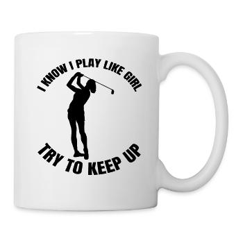Golfeur Golf Filles Balle de golf Clubs de golf - Mug blanc - blanc - Droite