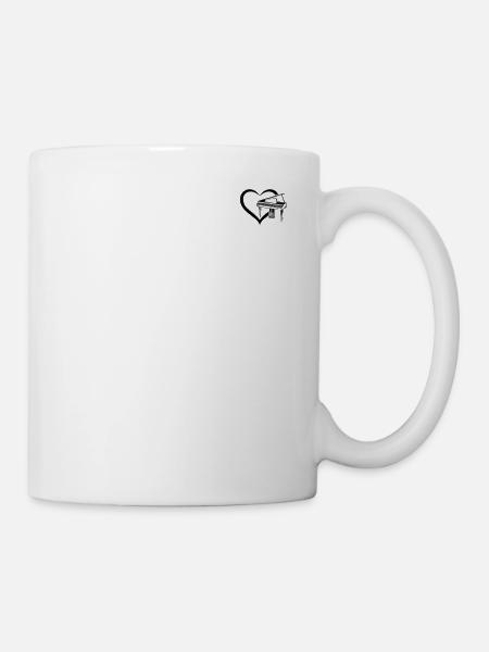 Piano Heart Piano Player - Pianist Piano Heart - Tasse - Weiß