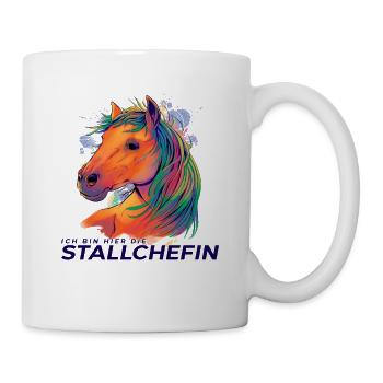 Stallchefin Pferd Pferde Pferdeliebhaberin Pferdes - Tasse - Weiß - Rechts