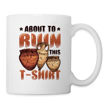 Pottery clay on ruining - Mug - white - Right