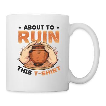 Pottery clay on ruining - Mug - white - Right