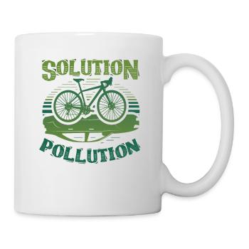 Polution Solution Umweltschutz Radfahren - Tasse - Weiß - Rechts