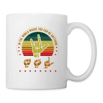 Langue des signes américaine ASL Dans le monde, en - Mug blanc - blanc - Droite