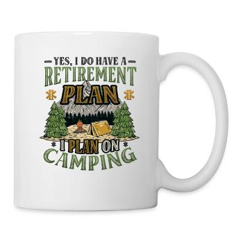 Retirement plan camping, retirement camper - Mug - white - Right