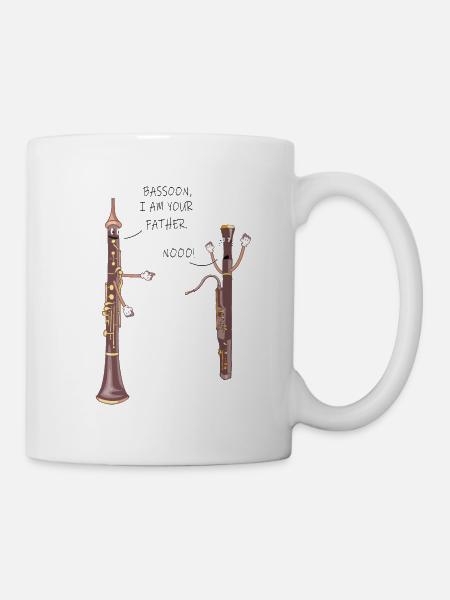 Holzblasinstrument Musik Oboe Bassoon - Tasse - Weiß