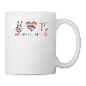 Frieden Herz Pi Tag Krawatte Färben Mathematik - Tasse - Weiß - Rechts