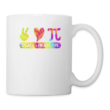 Peace Heart Pi Day Tie Coloring Mathematics - Mug - white - Right