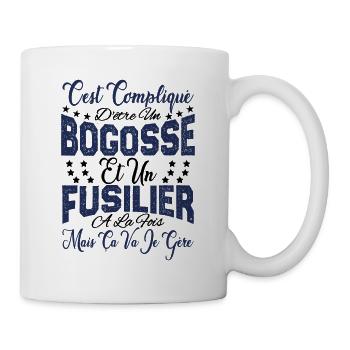 c'est compliqué d'être un Bogosse et un Fusilier. - Mug blanc - blanc - Droite