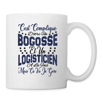 c'est compliqué être un Bogosse et un Logisticien. - Mug blanc - blanc - Droite