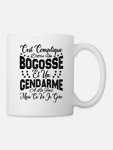 c'est compliqué d'être un Bogosse et un Gendarme. - Mug blanc - blanc