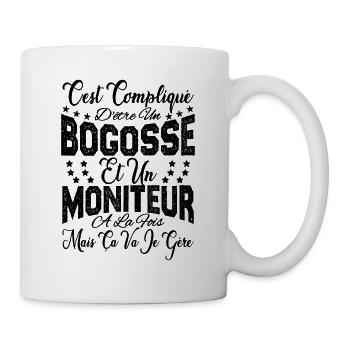 c'est compliqué d'être un Bogosse et un Moniteur. - Mug blanc - blanc - Droite
