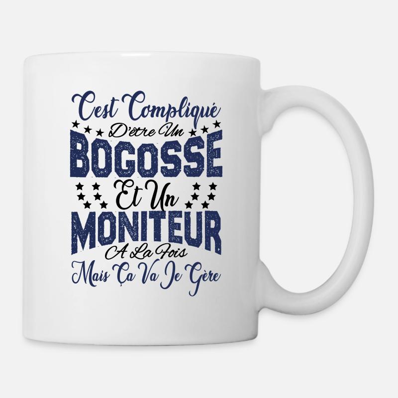 c'est compliqué d'être un Bogosse et un Moniteur. - Mug blanc - blanc