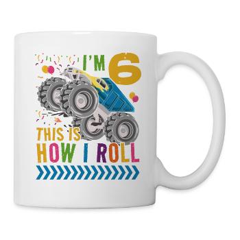 Ich Bin 6 Es Ist, Wie Ich Rollen | Monster Truck - Tasse - Weiß - Rechts