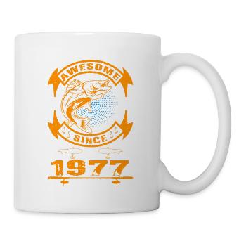 Génial depuis 1977. Angel, l’anniversaire du pêcheur - Mug blanc - blanc - Droite