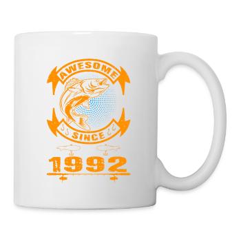 Awesome since 1992. Angel, Angler's birthday - Mug - white - Right