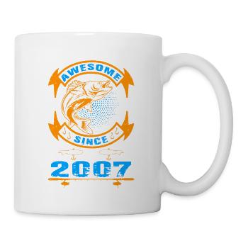 Génial depuis 2007. Angel, l’anniversaire du pêcheur - Mug blanc - blanc - Droite