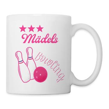 Coole Frauen Spielen Bowling Kegeln Kegelbahn - Tasse - Weiß - Rechts