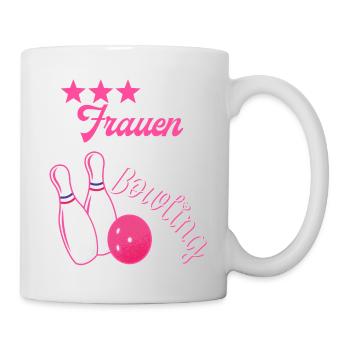 Coole Frauen Spielen Bowling Kegeln Kegelbahn - Tasse - Weiß - Rechts