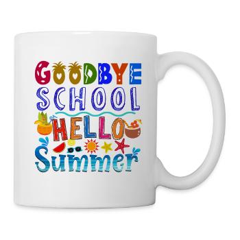 Auf Wiedersehen Schule Hallo Sommer Last Day School Kids - Tasse - Weiß - Rechts