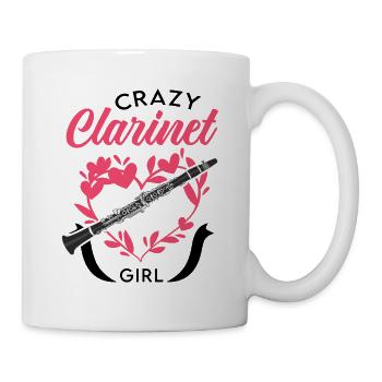 Clarinet Girl Klarinetten Mädchen Klarinettist - Tasse - Weiß - Rechts
