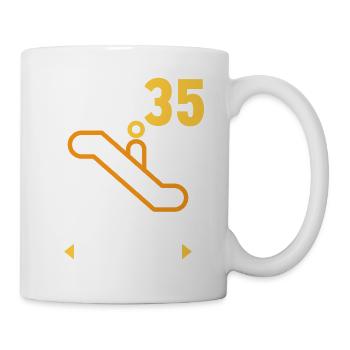 Ich bin 35 Ab jetzt gehts abwärts 35 Geburtstag - Tasse - Weiß - Rechts