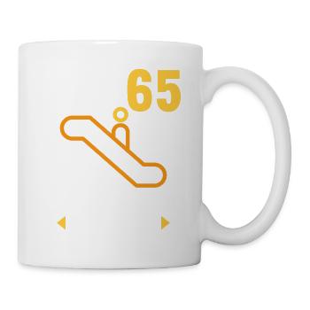 Ich bin 65 Ab jetzt gehts abwärts 65 Geburtstag - Tasse - Weiß - Rechts