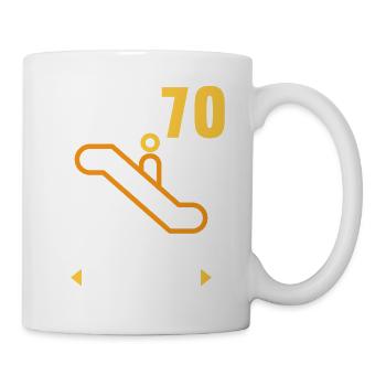 Ich bin 70 Ab jetzt gehts abwärts 70 Geburtstag - Tasse - Weiß - Rechts